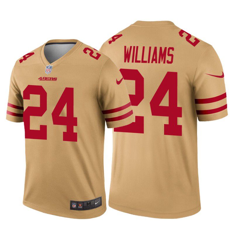 Men San Francisco 49ers #24 K Waun Williams Nike Gold Inverted Legend NFL Jersey